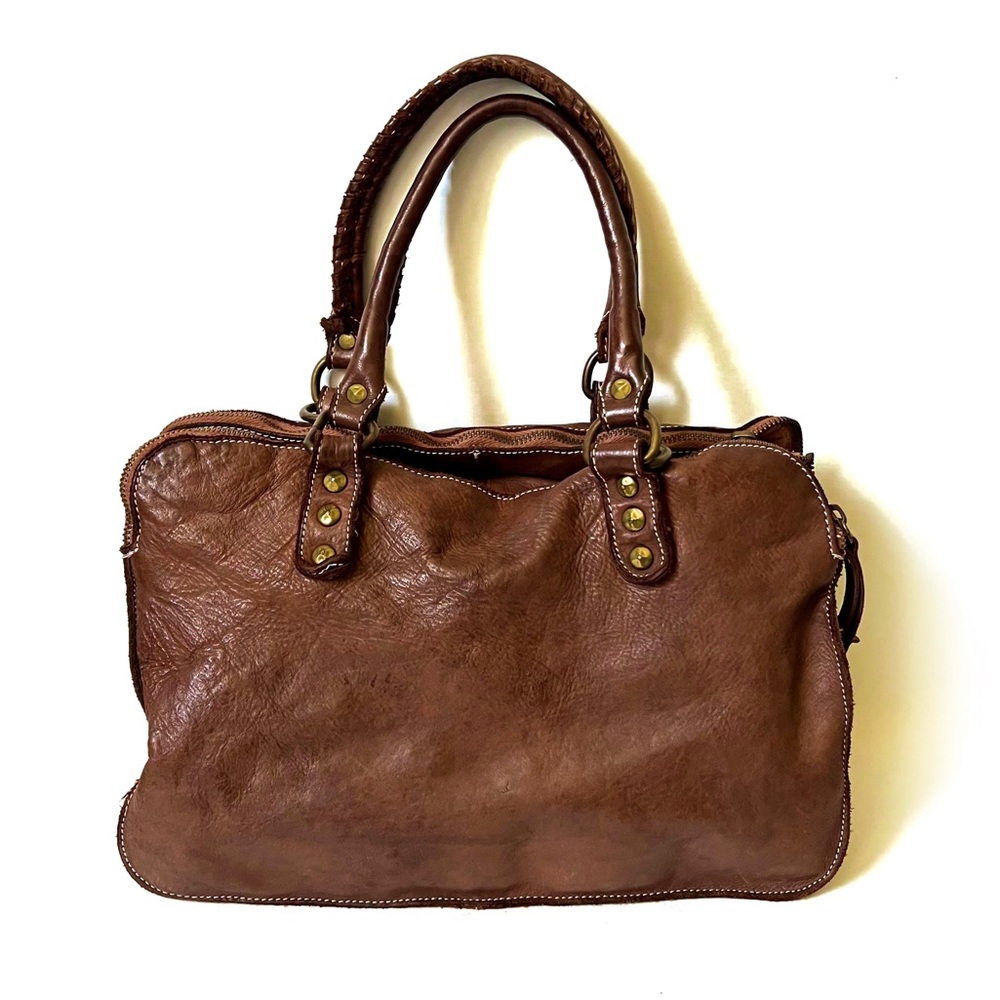 ITALIAN COSTANZA ROTA PREMIUM GENUINE ITALIAN LEATHER SATCHEL BAG BRAIDE…